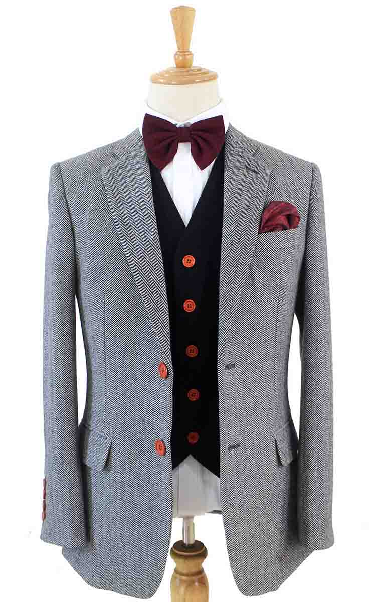 CLASSIC GREY HERRINGBONE MIX & MATCH TWEED 3 PIECE SUIT