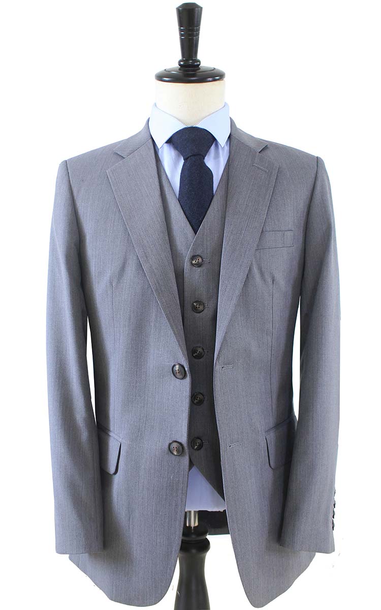 GREY HERRINGBONE WORSTED 3 PIECE SUIT丨BDtailormade