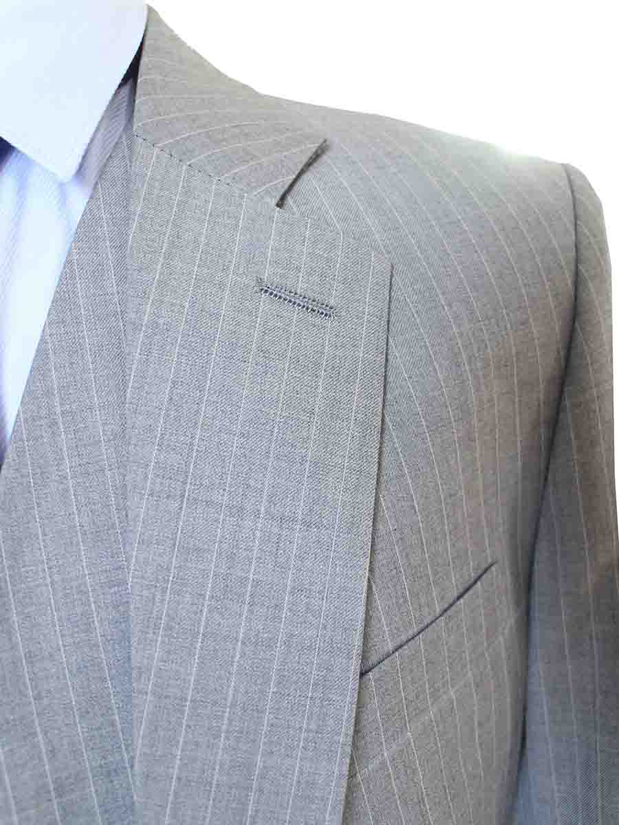 LIGHT GREY PINSTRIPE WORSTED 3 PIECE SUIT