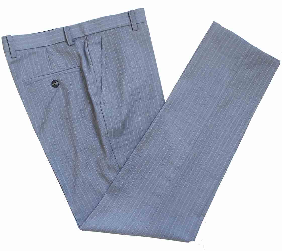 LIGHT GREY PINSTRIPE WORSTED 3 PIECE SUIT