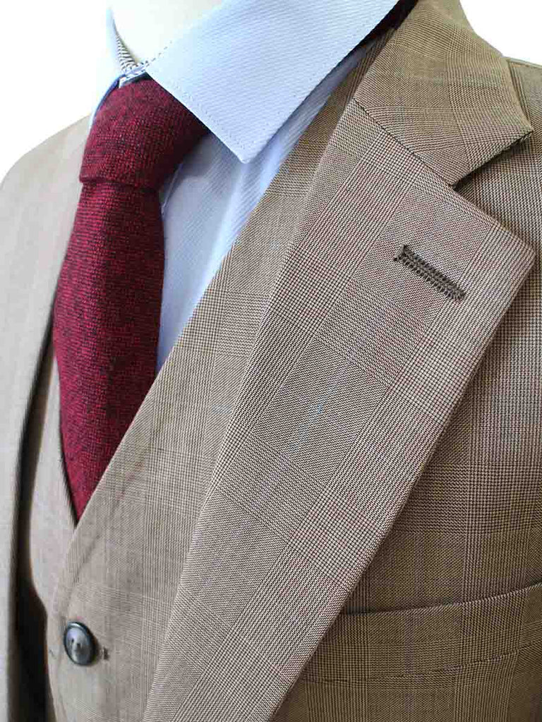 LIGHT BROWN PRINCE OF WALES CHECK SUIT – BDtailormade