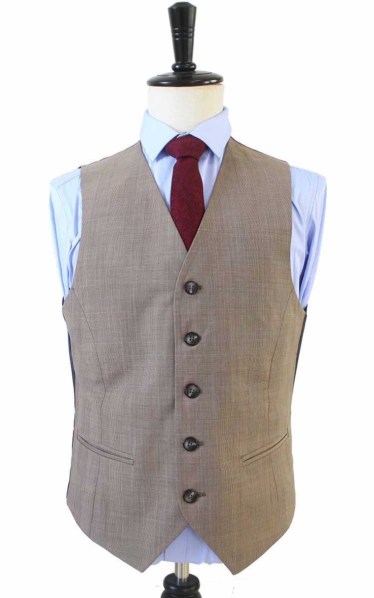 LIGHT BROWN PRINCE OF WALES CHECK SUIT