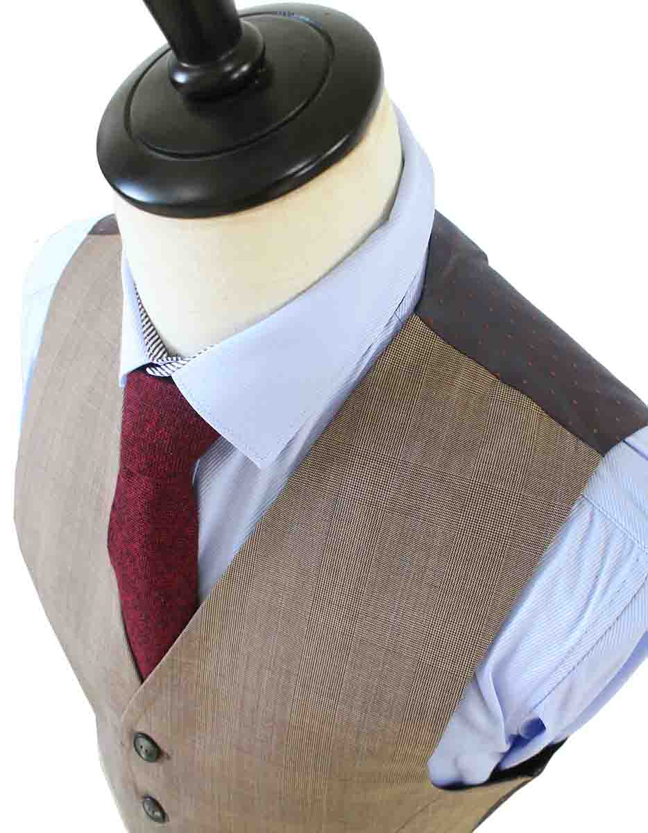 LIGHT BROWN PRINCE OF WALES CHECK SUIT