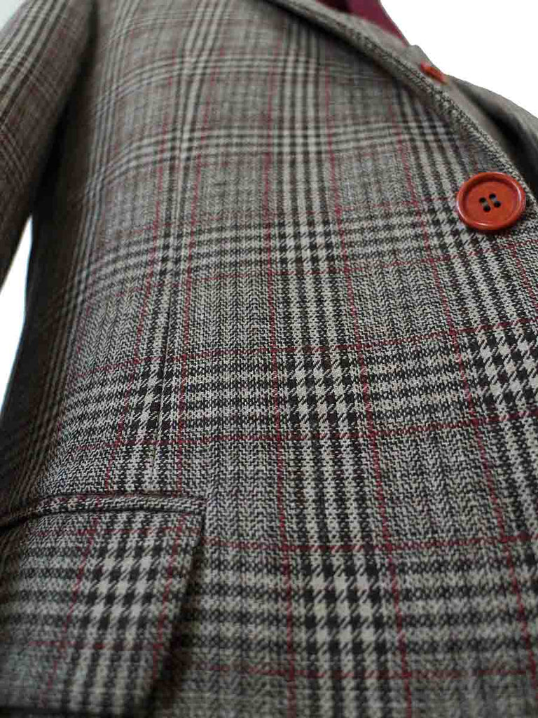 RETRO BROWN PLAID TWEED 3 PIECE SUIT | BDtailormade