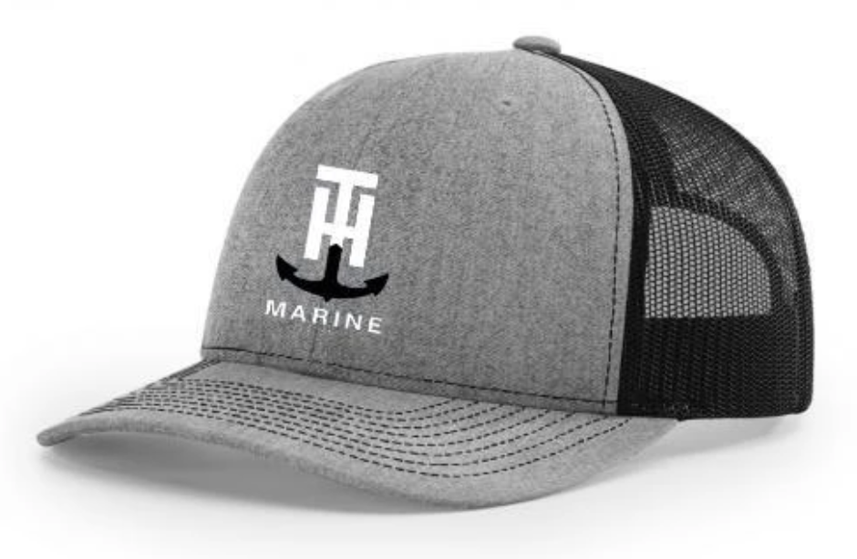 T-H Marine Black Logo Snapback Hat