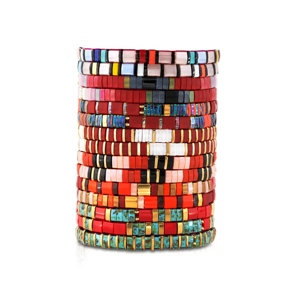 Glass Bead Stretch Bracelet (Multi Colour) – House of Ohene