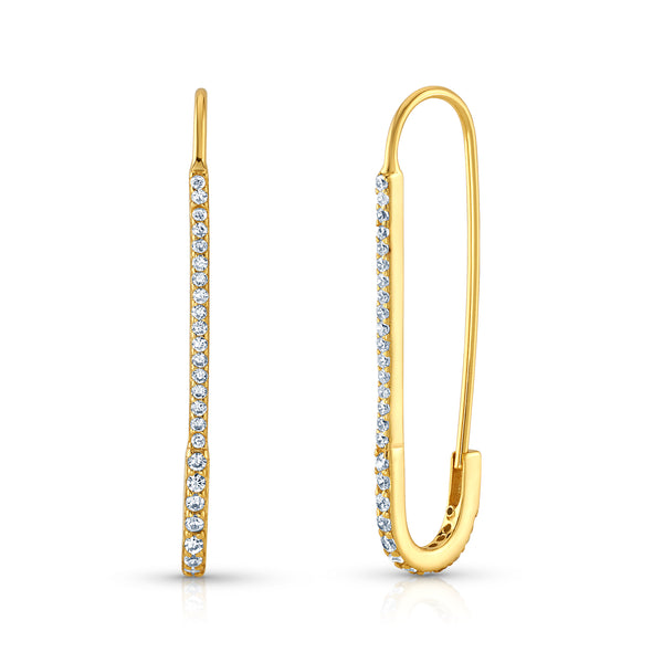 Sterling Silver and Gold Plated CZ Double Dangle Paper Clip, Corinth  Jewelers