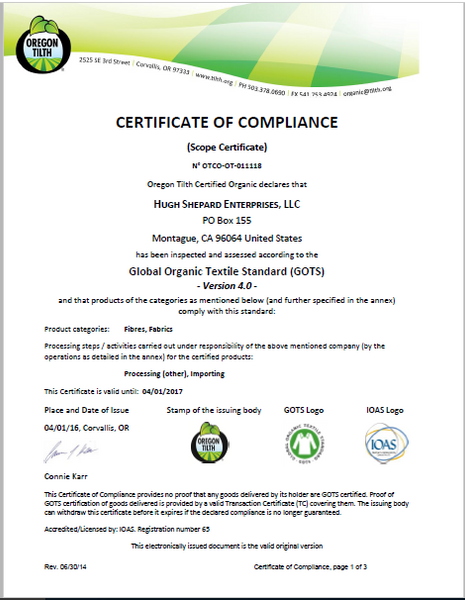 Tilth Certificate