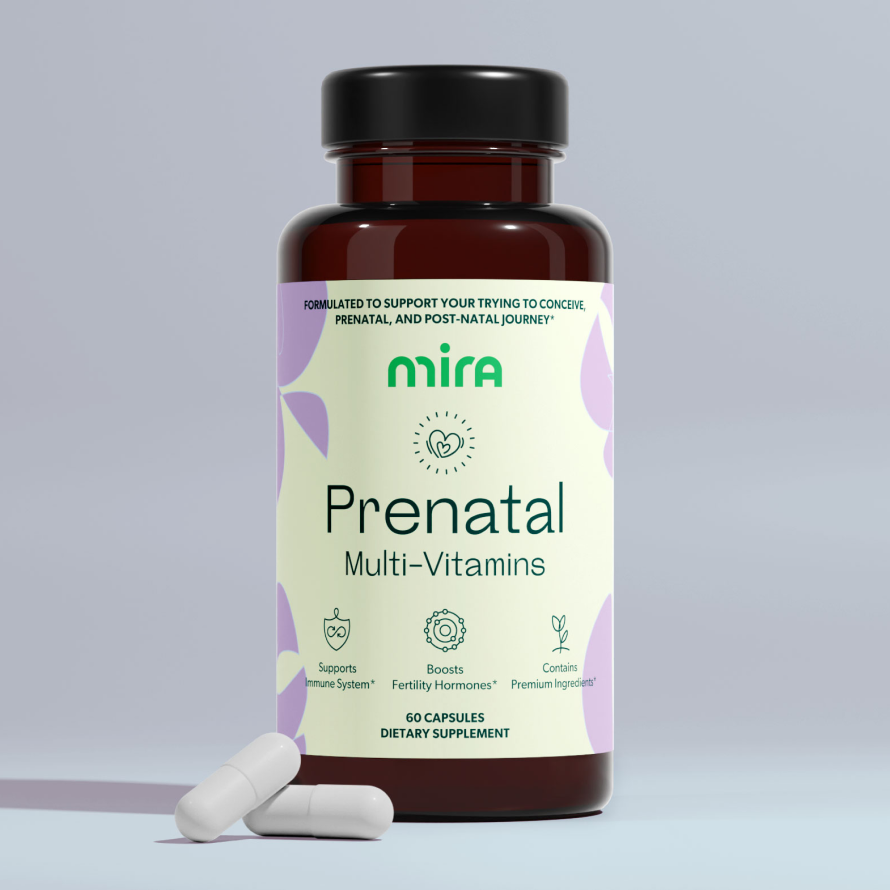  FORMULATED TO SUPPORT YOUR TRYING TO CONCEE, PRENATAL, AND POST-NATAL JOURNEY" mira Prehatal Multi-Vitamins Supports Boosts Cont mune System* Fertilty Hormones Premium 60 CAPSULES DIETARY SUPPLEMENT 