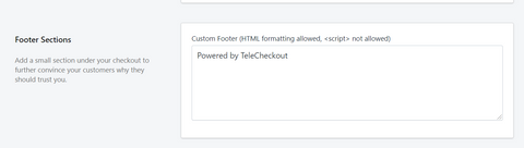 TeleCheckout Footer Section