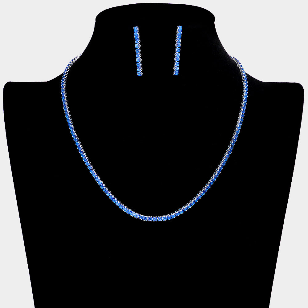 Hold On To Love Necklace Set ~ Blue : LILIEN CZECH, authentic Czech rhinestone  jewelry