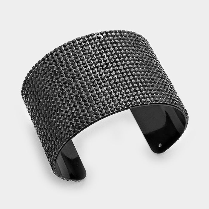 black crystal cuff bracelet