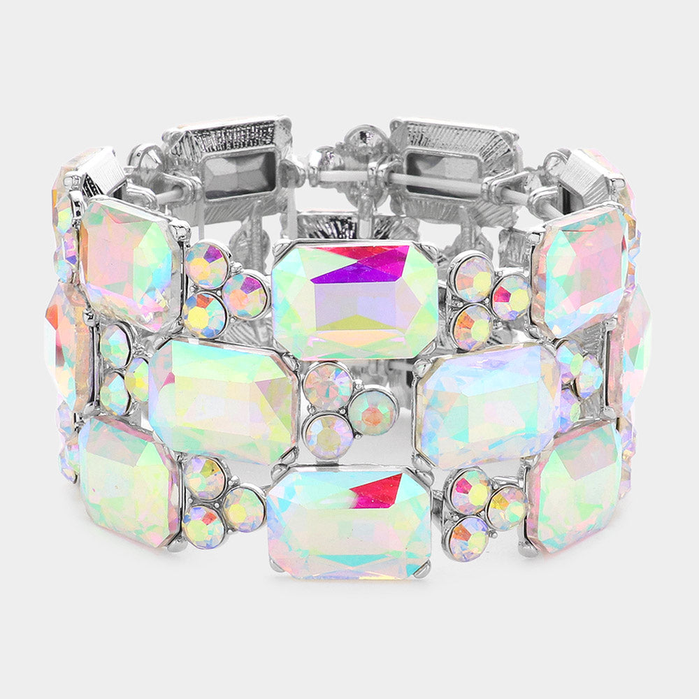 Wholesale Stretch Crystal Bracelets : Crystal AB Briolettes