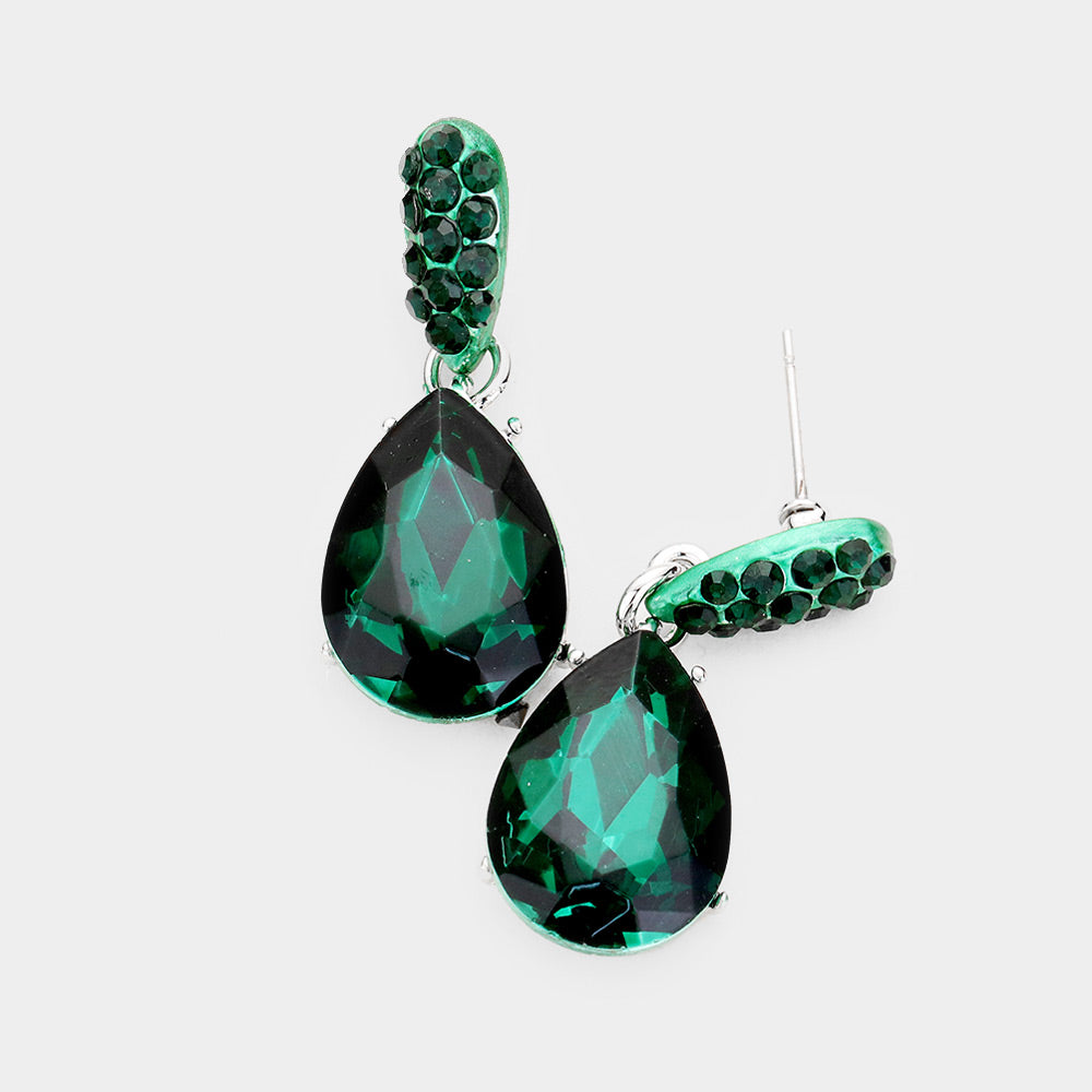 Lés Néréides 4 stones La Diamantine Dark Green Earrings | Mustahöyhen  Online Boutique