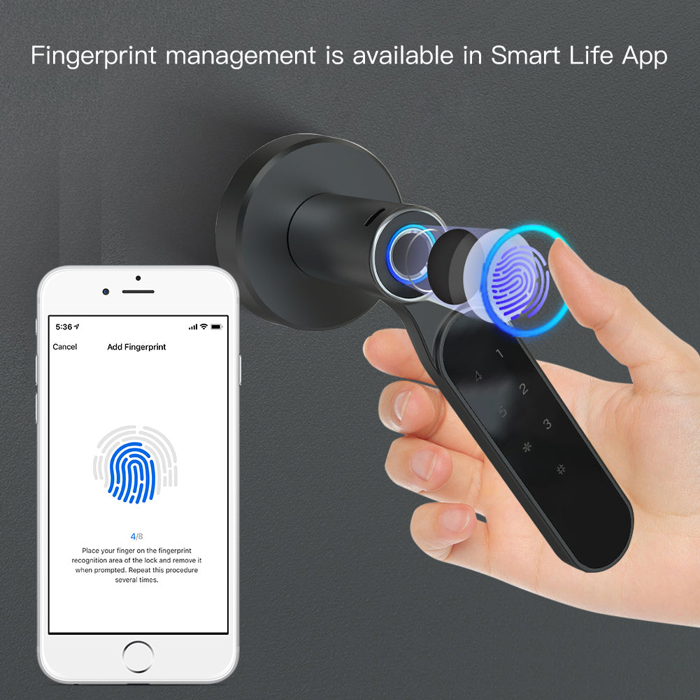 Fingerprint management is available in Smart L ife App