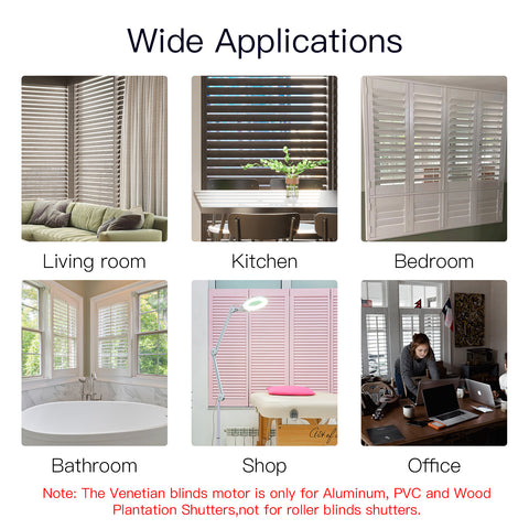 The Venetian blinds motor is only for Aluminum, PVC and Wood, Plantation Shutters, not for roller blinds shutters.