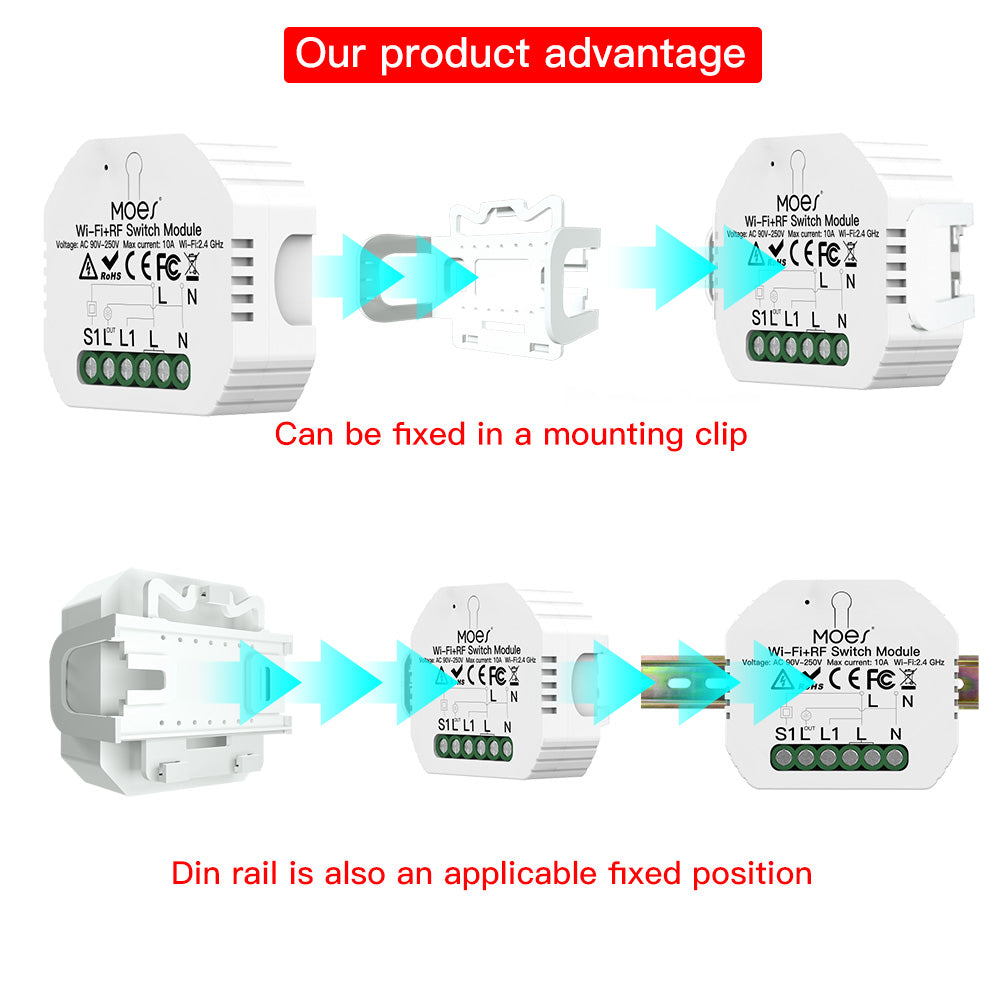 Din rail is also an applicable fixed position