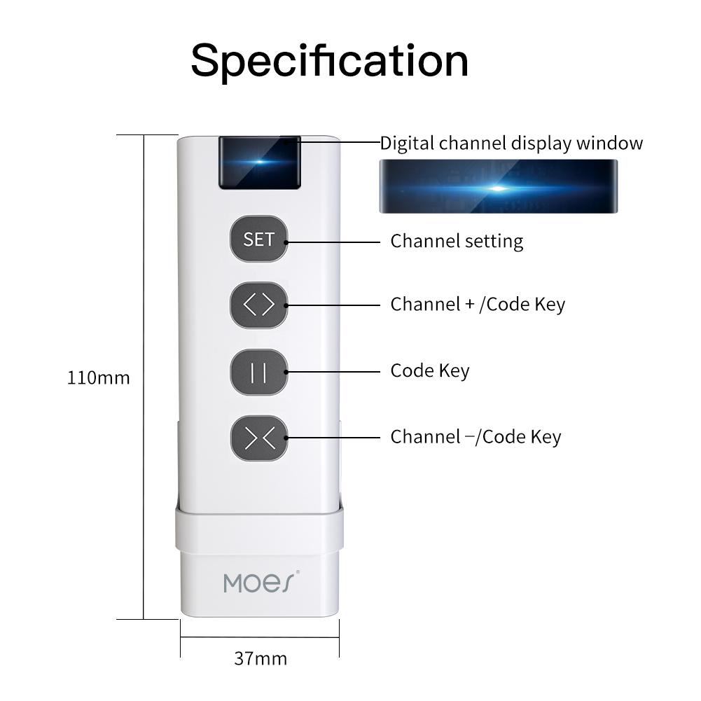 9 /1 Channel RF433 Remote Controller for WiFi RF Curtain Switch