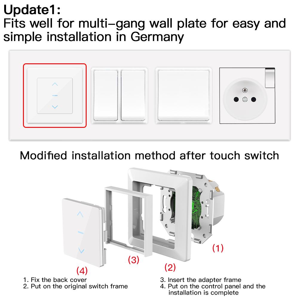 WiFi Smart Curtain Switch Modern Touch Design for Motorized Curtains a