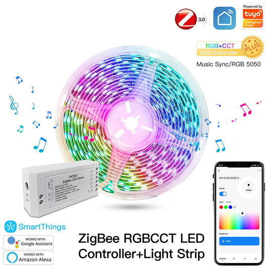 Smart Zigbee 3.0 Led Downlight RGB+CW+WW 4Inch Recessed Ceiling Spot Light  Work with Hub Bridge Smartthings Alexa Voice Control