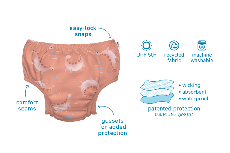 easy-lock snaps, comfort seams, gussets for added protection, patended protection