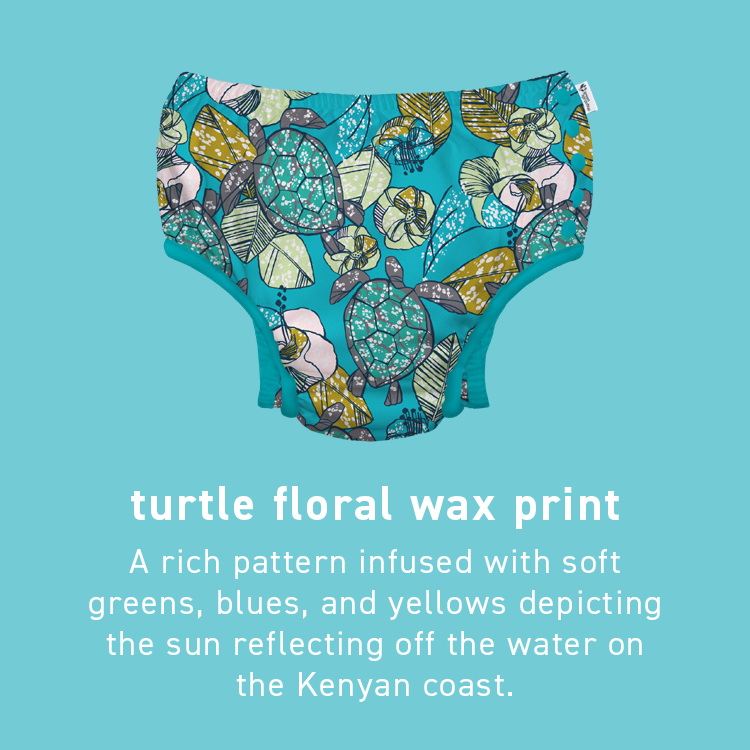 turtle floral wax print