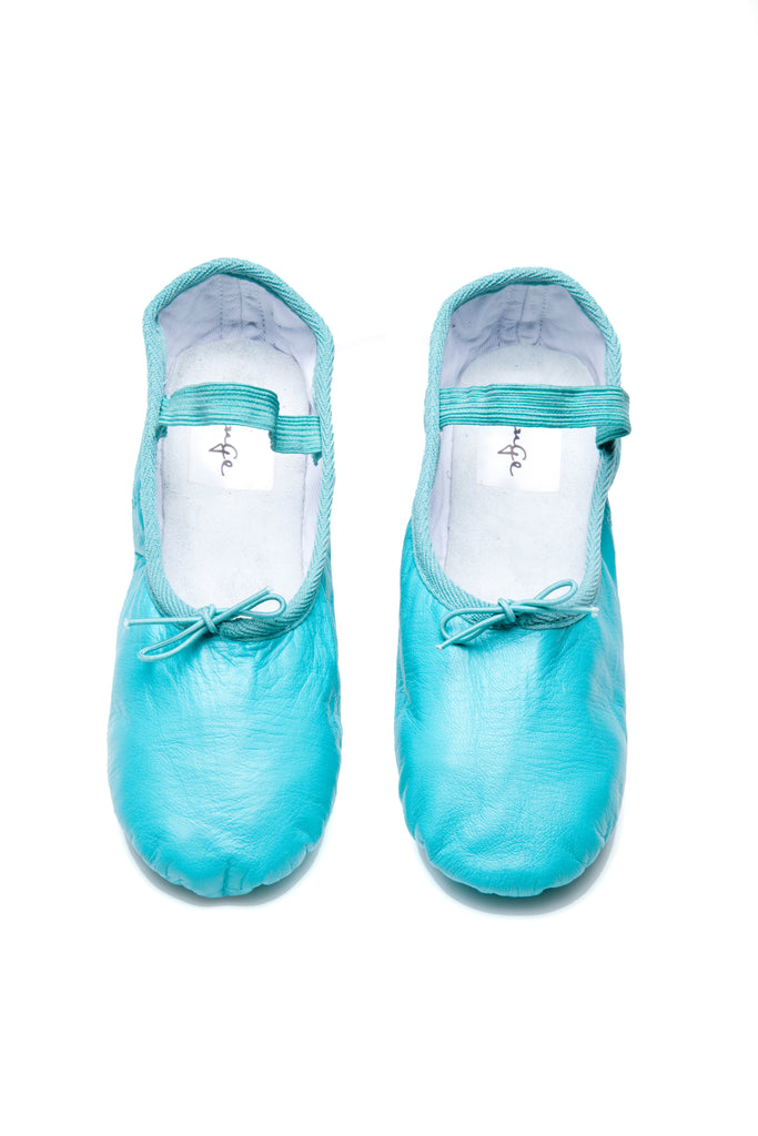 girls blue ballet shoes