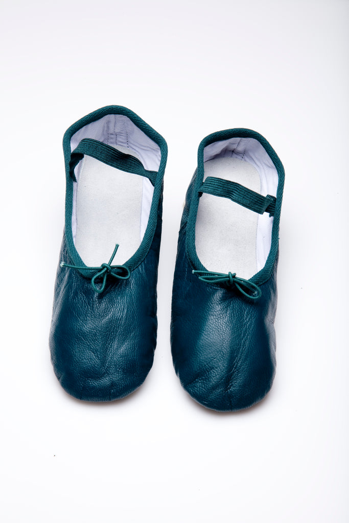 ballet flats with teal bottom