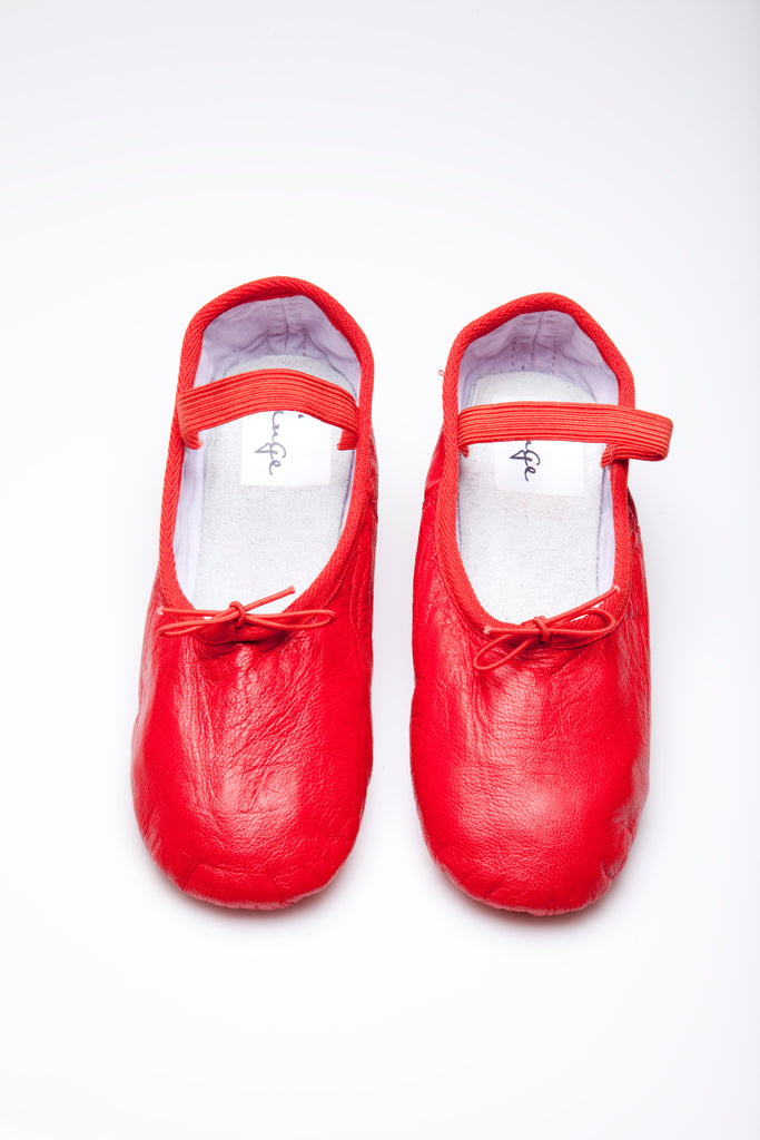 red flat ballet shoes