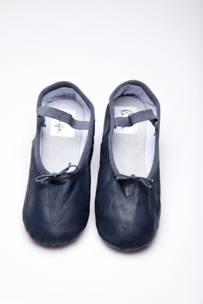 navy flat ballet shoes