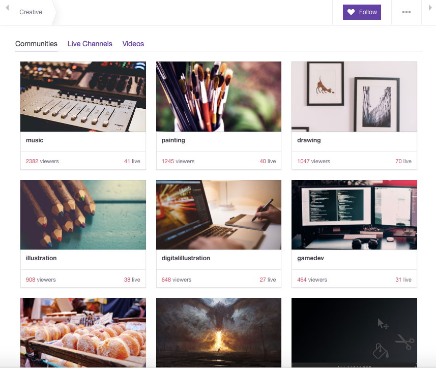 Twitch Creative is a great streaming destination for non-gaming purposes