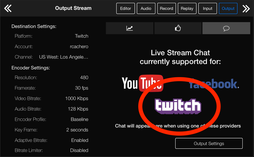 Twitch chat has been added to Live:Air