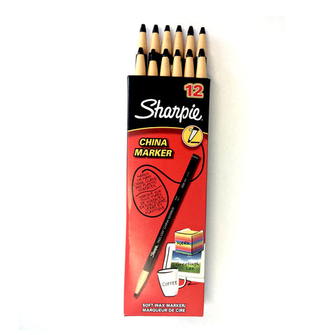 Sharpie Peel-Off China Marker, White, 12-Count