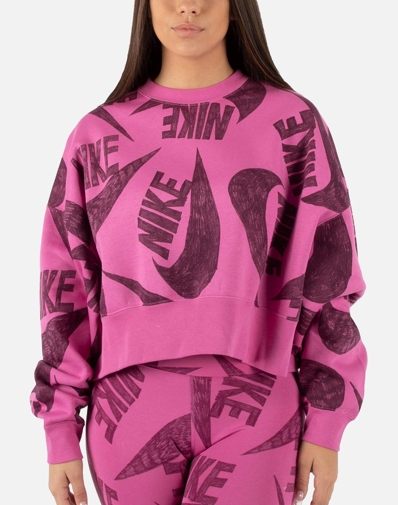 nike iconic clash all over print crew sweatshirt