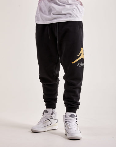 Jordan Take Flight Black and Gold Fleece Pants Big Kids Pants.