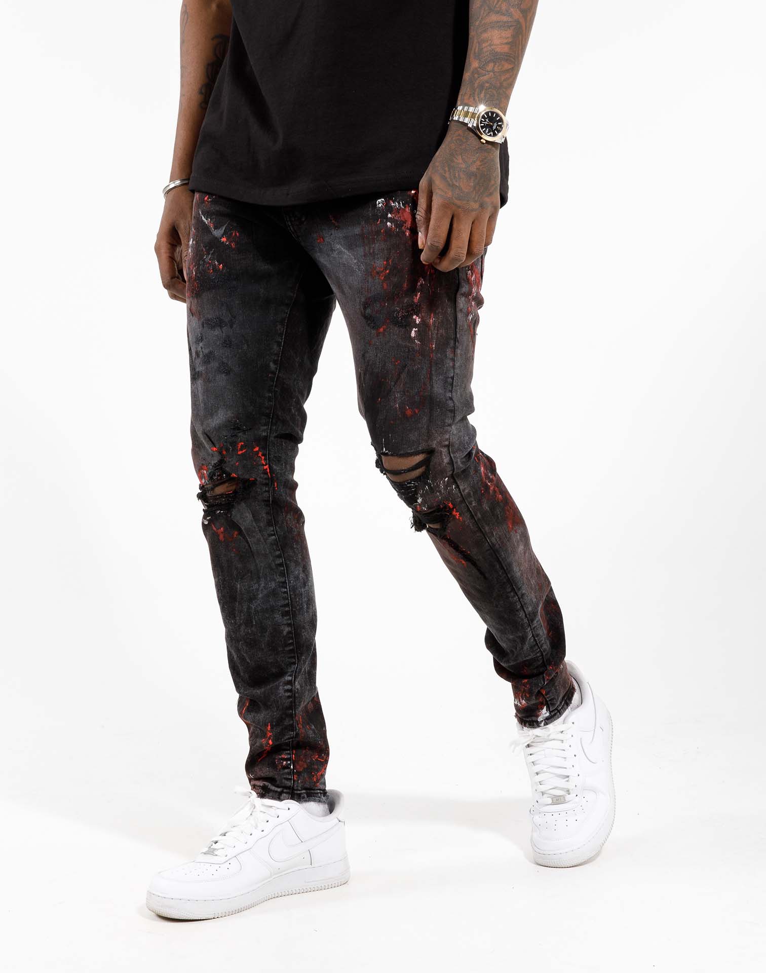 Jordan Craig Paint Rip And Repair Jeans#N#– DTLR