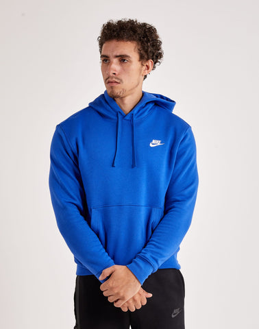 Nike Sportswear Allover Club Fleece Pullover Hoodie Light Blue Mens 2XL  DV9601