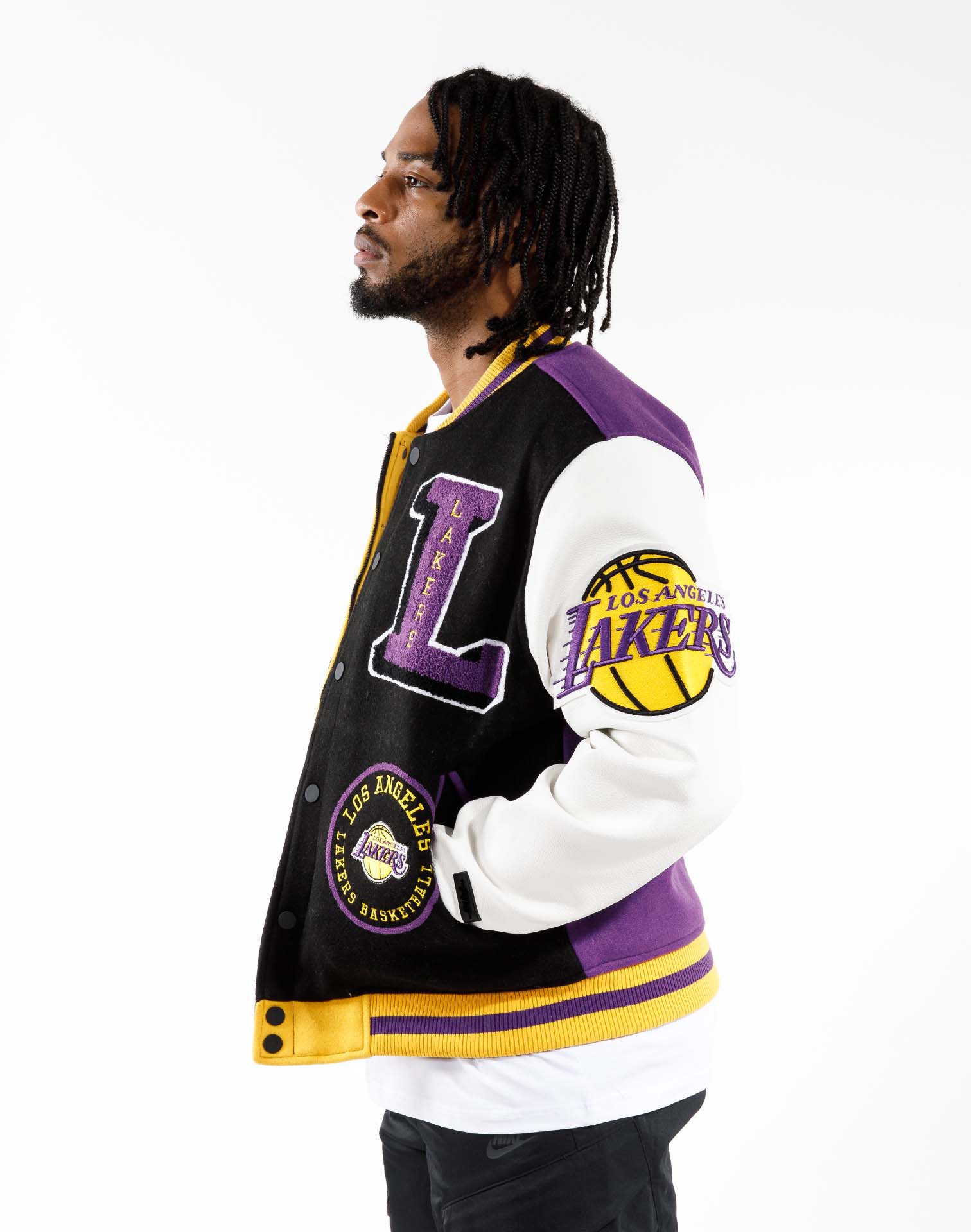 Pro Standard Los Angeles Lakers Remix Palm Tree Satin Jacket Mens