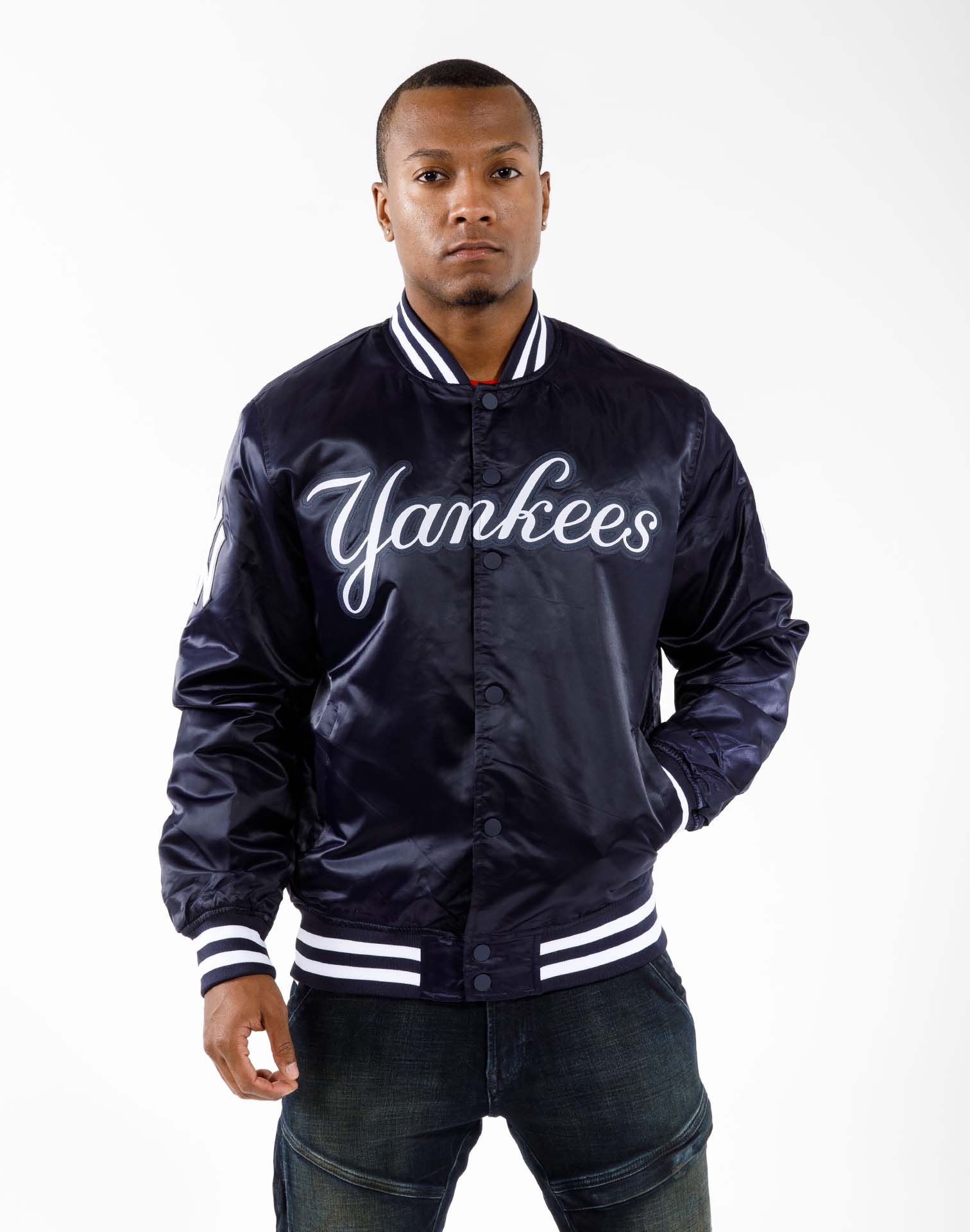 yankees satin jacket men's