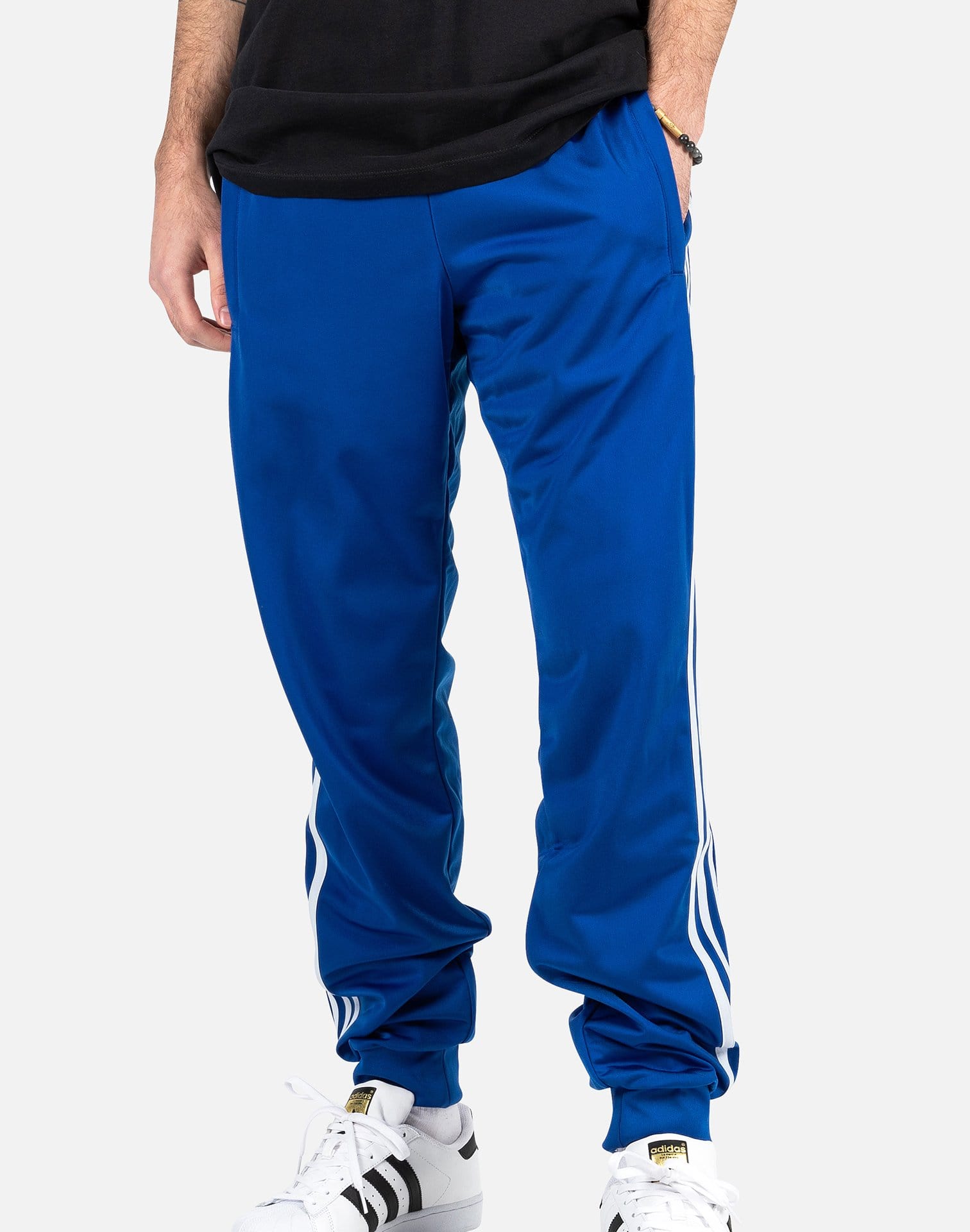 adidas 3 stripe blue track pants