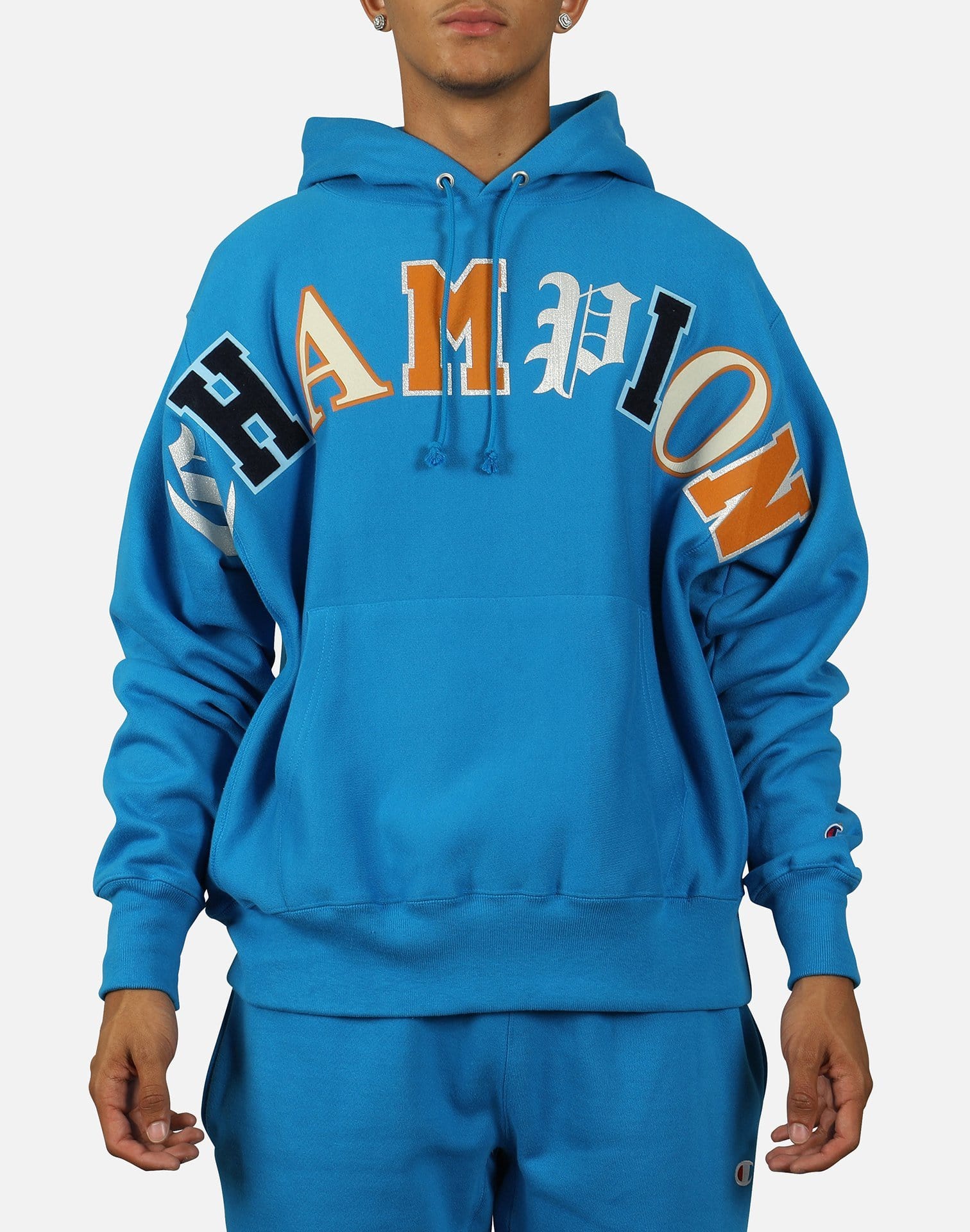 blue mens champion hoodie