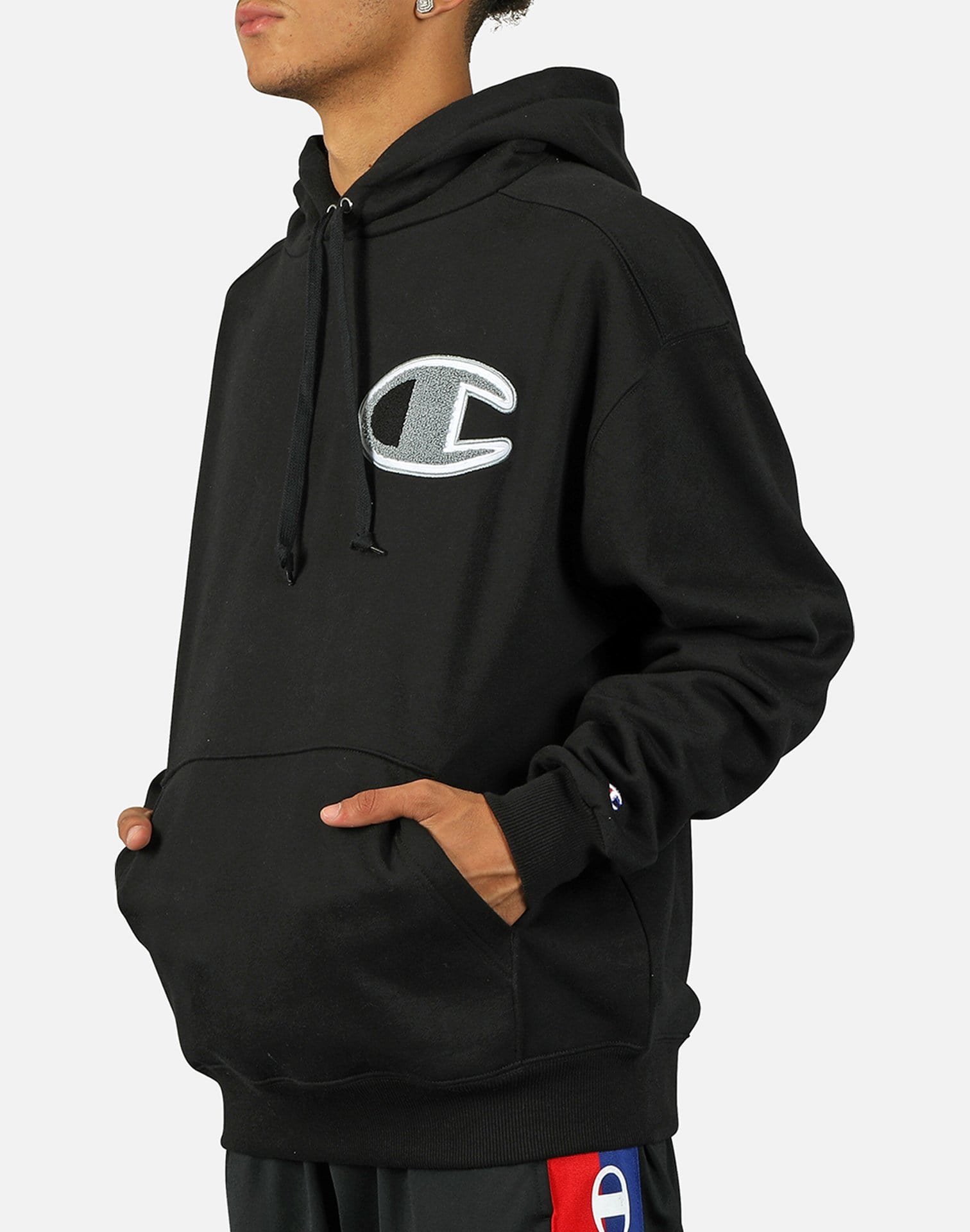 champion super fleece black hoodie