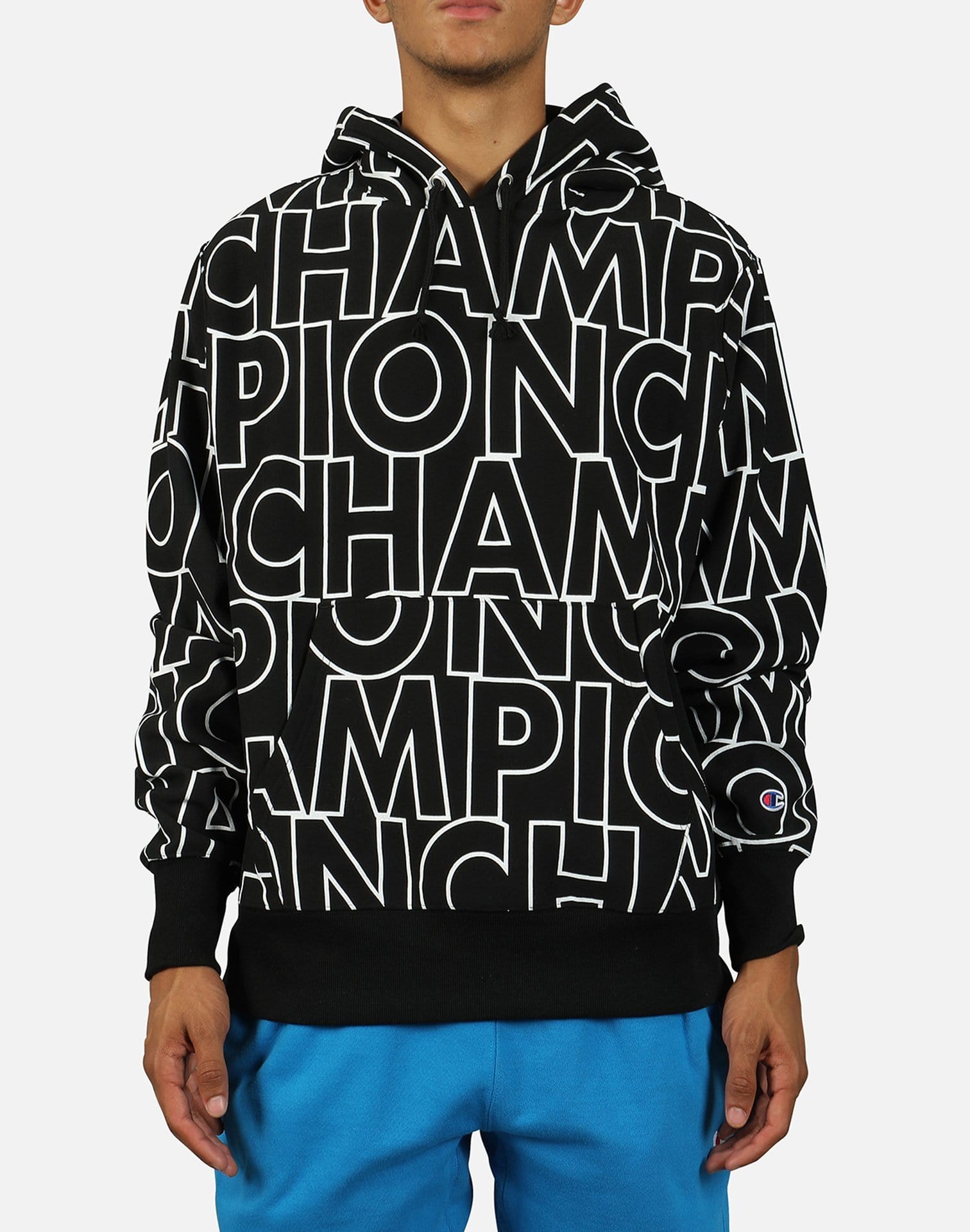 champion written all over hoodie