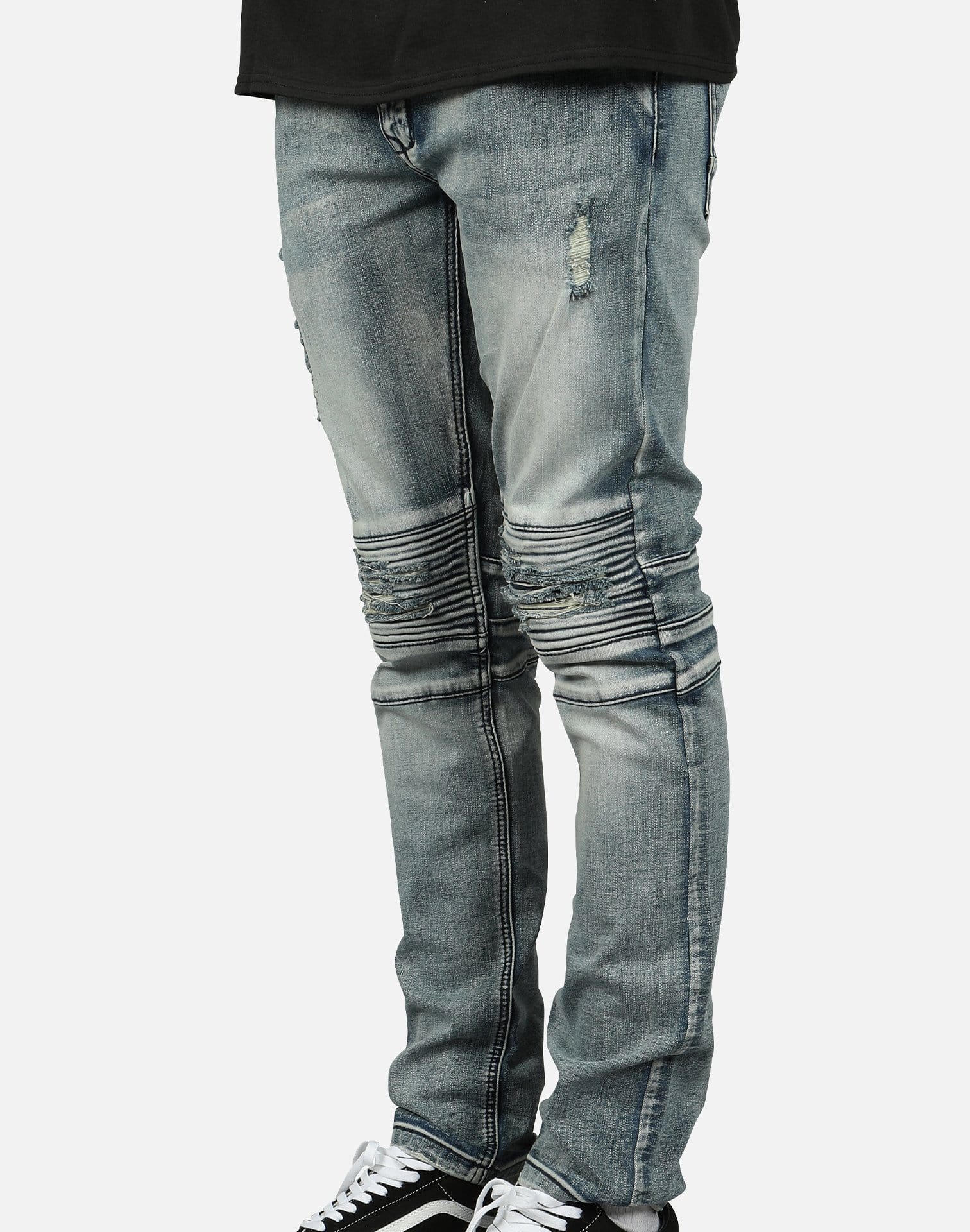 mens distressed moto jeans