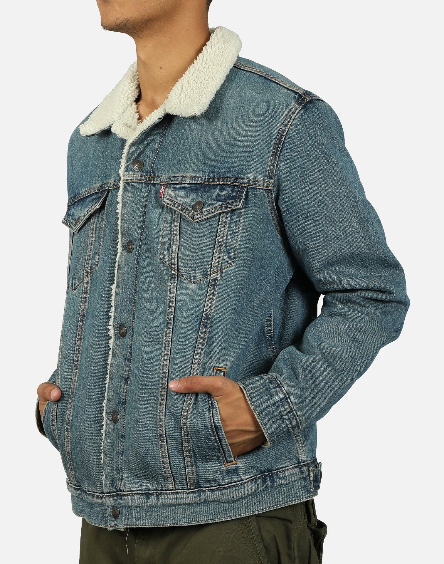 levis denim sherpa jacket men's