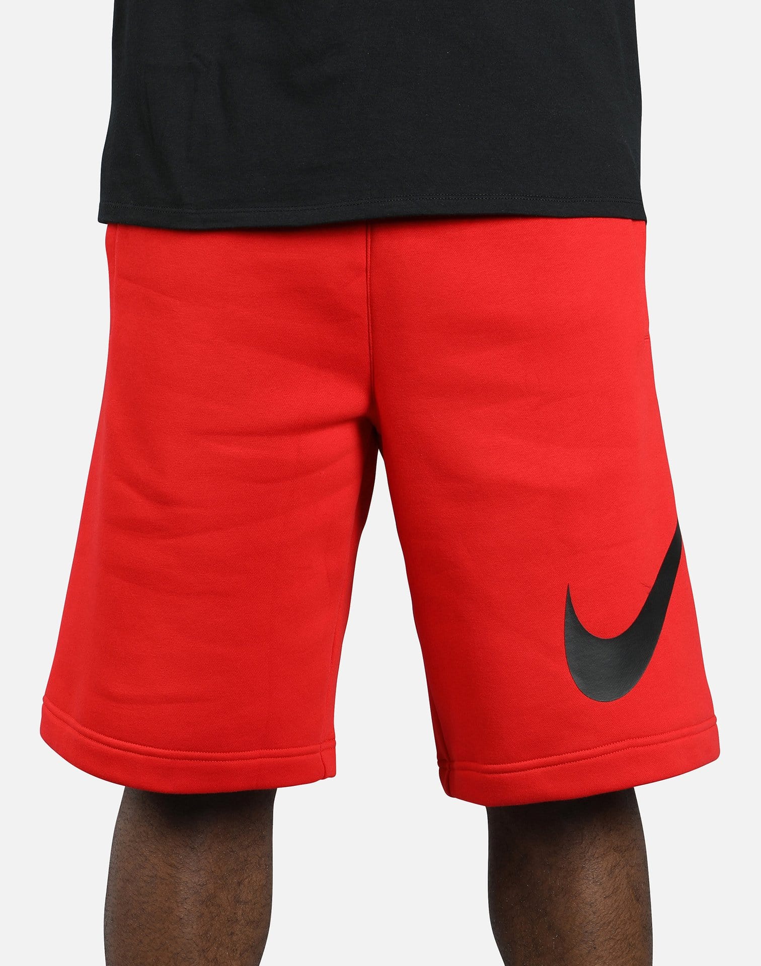 nike fleece shorts red