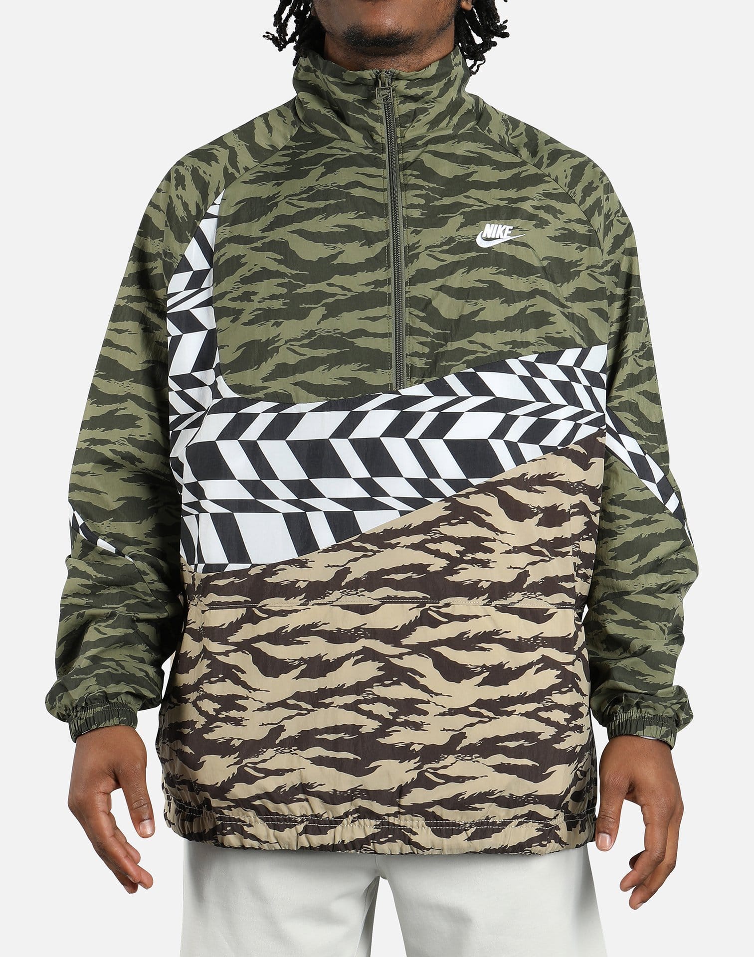 nike sportswear swoosh woven half zip jacket