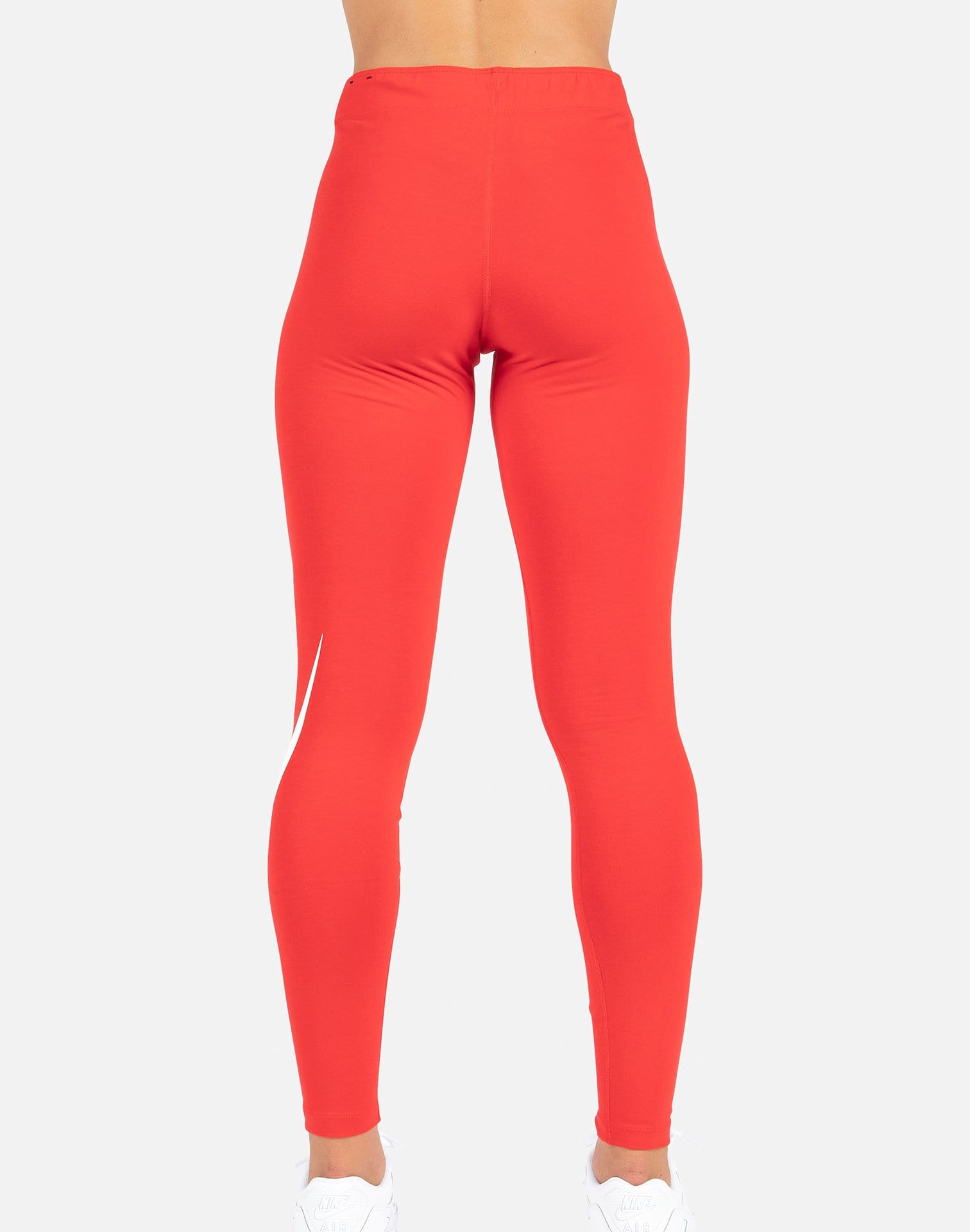 red nike swoosh leggings