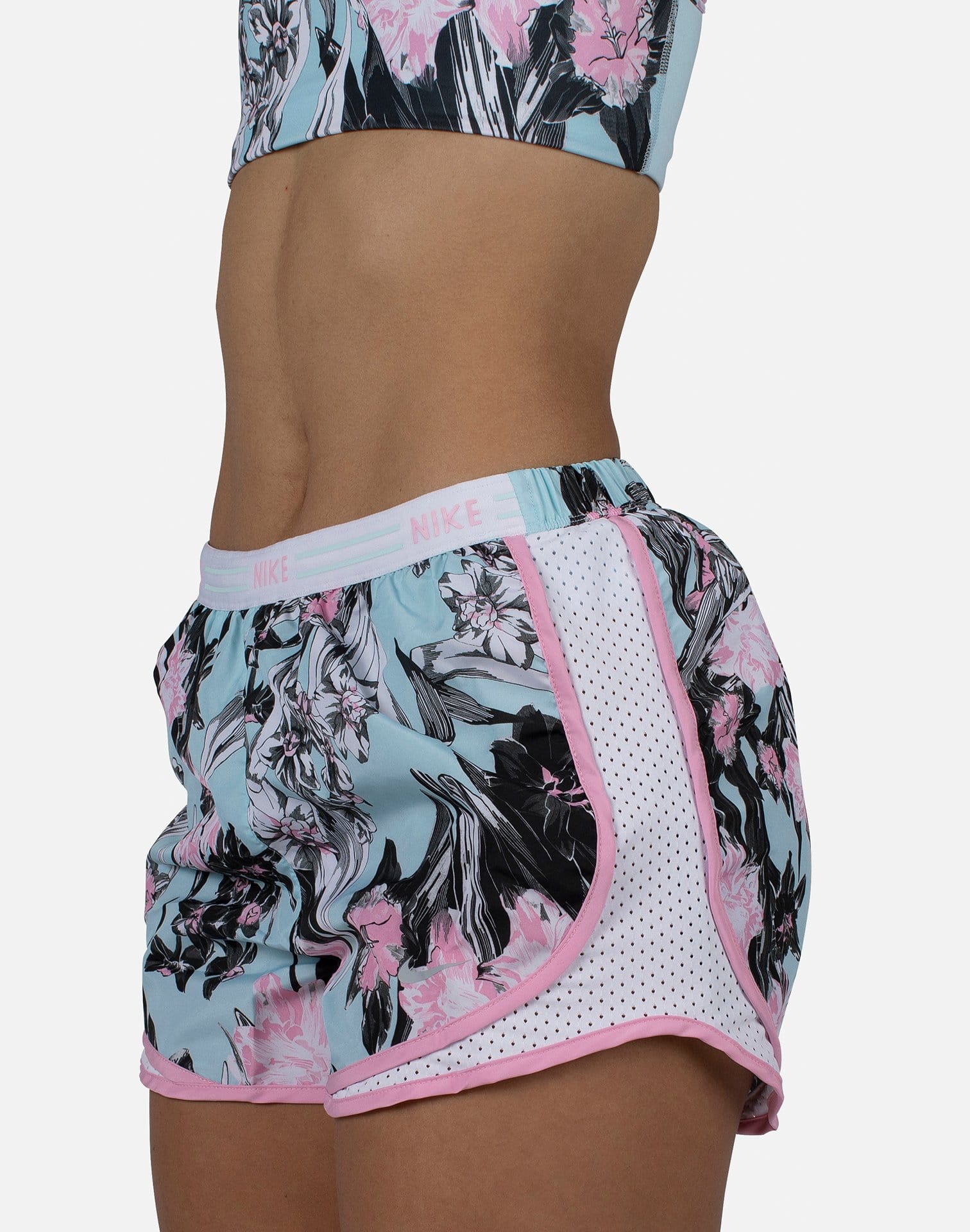 nike tempo floral shorts