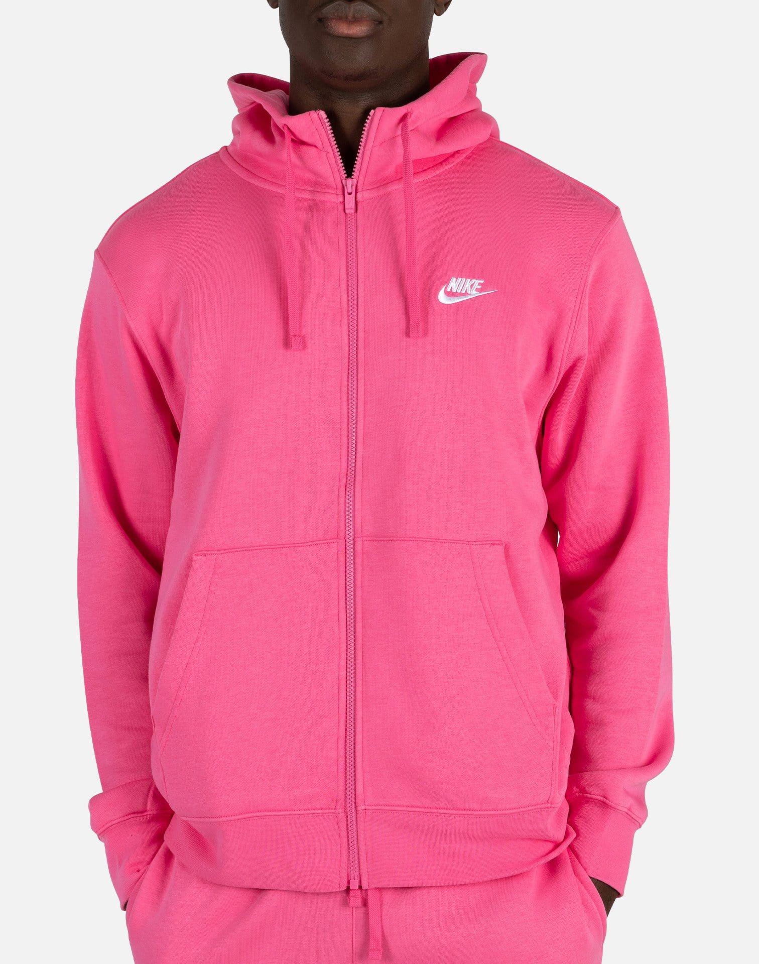 pink nike fleece hoodie